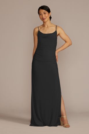 Picture of Celebrate DB Studio Ruched Tall Jersey Bridesmaid Dress in Black Size: 26 David's Bridal