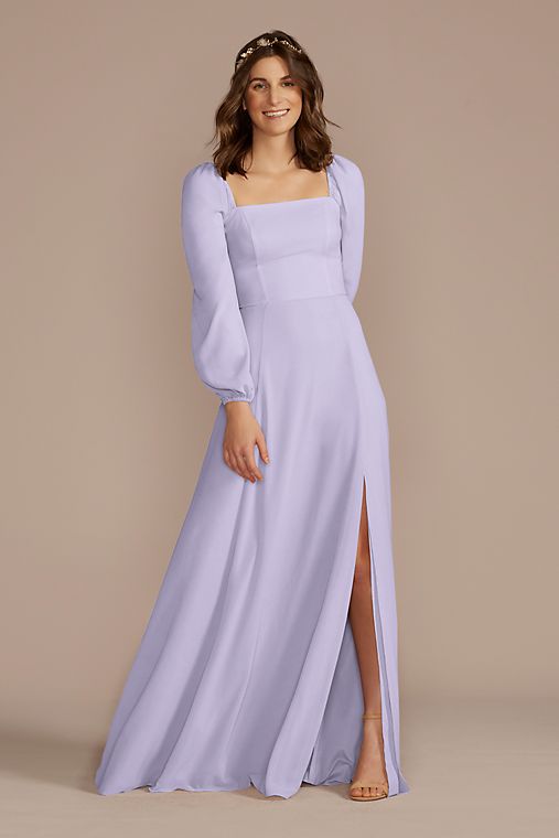Celebrate DB Studio Long Sleeve Chiffon Bridesmaid Dress