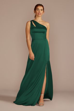 Picture of Stretch Charmeuse One-Shoulder Dress