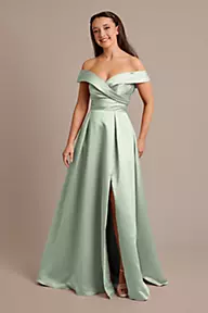 Flowy Adjustable Straps Steel Blue Bridesmaid Dress - Xdressy
