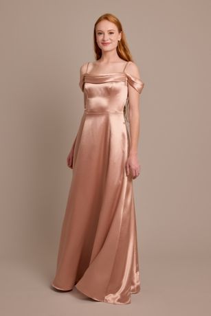 Celebrate DB Studio Luxe Charmeuse Off-the-Shoulder Dress