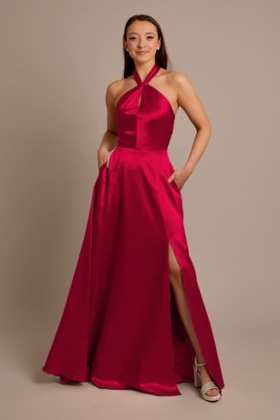 Celebrate DB Studio Luxe Charmeuse Halter Dress