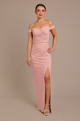Picture of Structured Crepe Off-the-Shoulder Dress