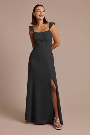 Picture of Chiffon Corset Dress with Flutter Sleeves