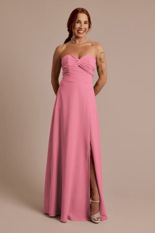 Celebrate DB Studio Convertible Chiffon Dress in Rose Pink Size: 2 David's Bridal