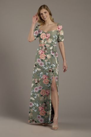 Picture of Floral Print Chiffon Billow Sleeve Dress