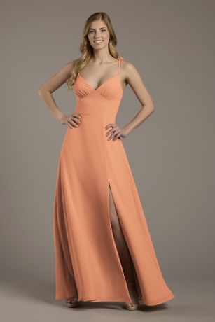 Picture of Chiffon A-Line Dress with Flower Straps