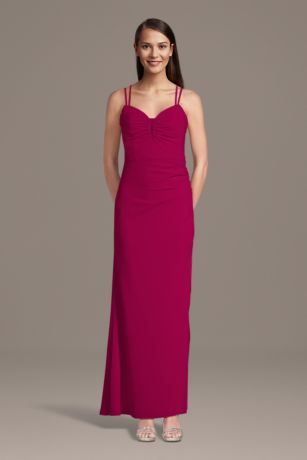Picture of Chiffon Spaghetti Strap Notch Neck A-Line Dress