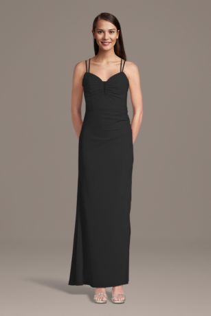 Picture of Chiffon Spaghetti Strap Notch Neck A-Line Dress