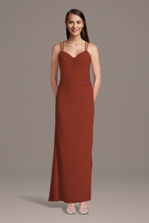 Picture of Chiffon Spaghetti Strap Notch Neck A-Line Dress