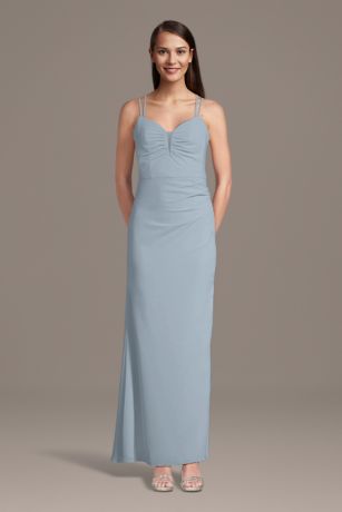 Picture of Chiffon Spaghetti Strap Notch Neck A-Line Dress