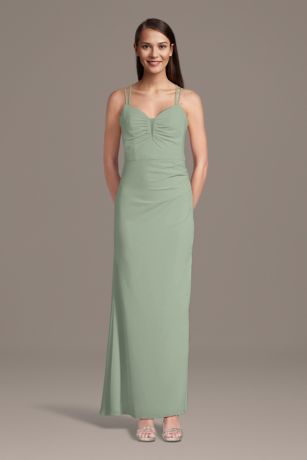 Picture of Chiffon Spaghetti Strap Notch Neck A-Line Dress