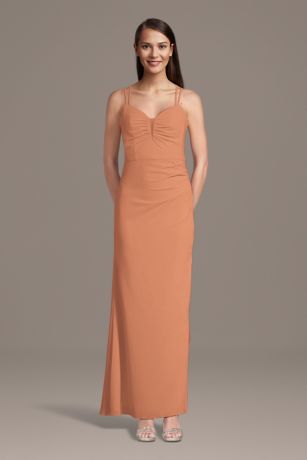 Picture of Chiffon Spaghetti Strap Notch Neck A-Line Dress
