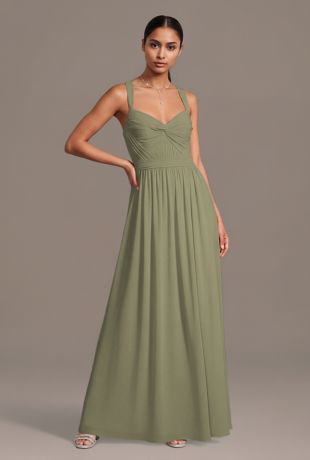 Picture of Chiffon Pleated Bodice A-Line Dress