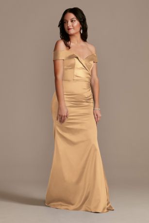 Picture of Satin Off-the-Shoulder Mermaid Dress