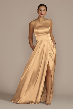 Picture of One-Shoulder Draped Charmeuse Dress