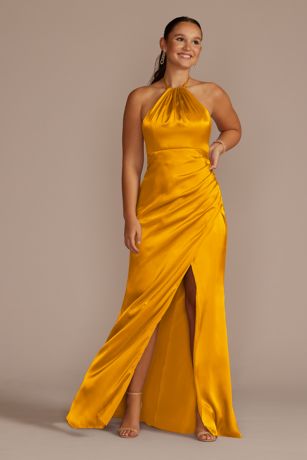 dark yellow bridesmaid dress