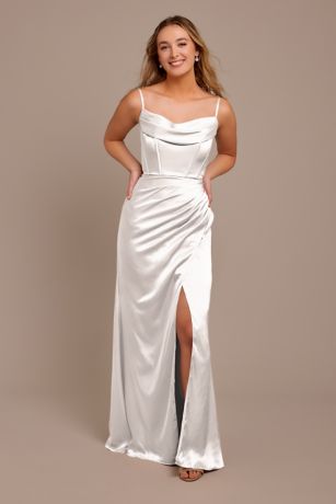 Picture of Charmeuse Cowl Spaghetti Strap Dress