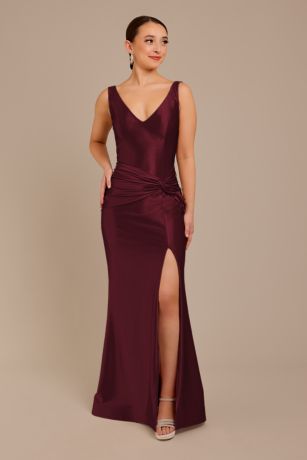 Galina Signature Sculpting Satin Tank Knot Dress