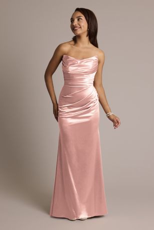 Picture of Galina Signature Sculpting Satin Strapless Mermaid Dress in Ballet Size: 6 David's Bridal