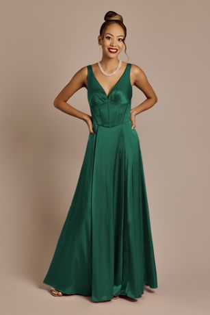 Galina Signature Charmeuse Corset Bodice Tank Dress