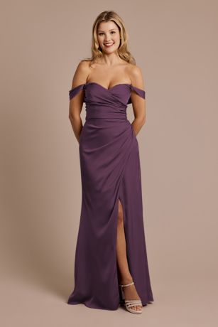 Picture of Matte Satin Off-the-Shoulder Sheath Dress