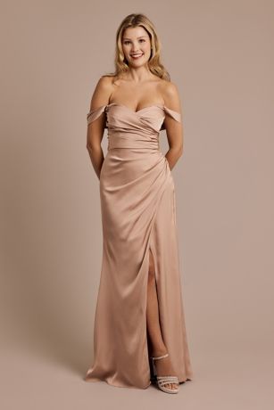 Picture of Matte Satin Off-the-Shoulder Sheath Dress