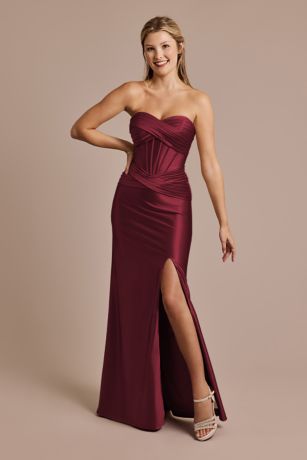 Picture of Sculpting Satin Sweetheart Mermaid Dress