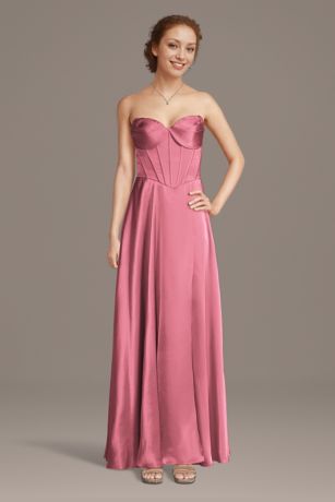 Picture of Charmeuse Corset Bodice A-Line Dress