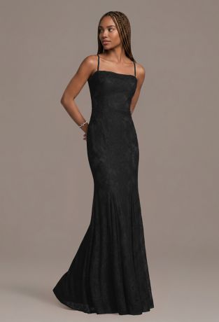 Picture of Lace Spaghetti Strap Cowl Neck Mermaid Dress
