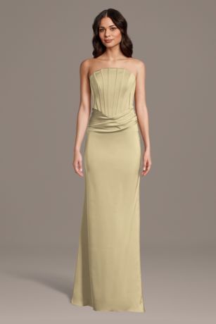 Picture of Matte Satin Inverted Scoop Neck Sheath Dress
