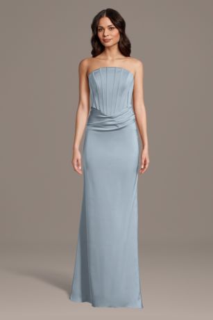 Picture of Matte Satin Inverted Scoop Neck Sheath Dress