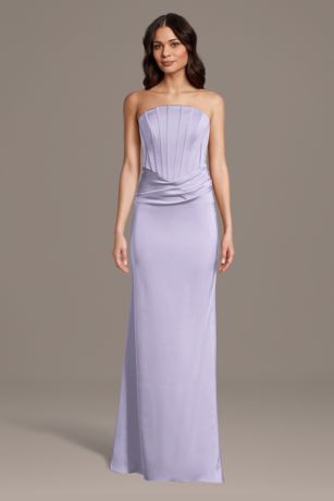 Picture of Matte Satin Inverted Scoop Neck Sheath Dress