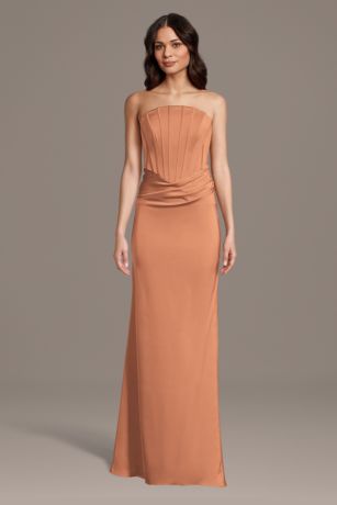 Picture of Matte Satin Inverted Scoop Neck Sheath Dress