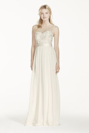 david's bridal illusion neckline