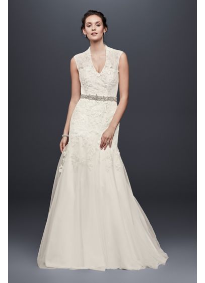 Melissa Sweet Corded Lace Cap Sleeve Wedding Dress | David's Bridal