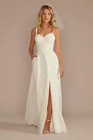 DB Studio Sparkle Lace Corset Bodice A-Line Wedding Dress