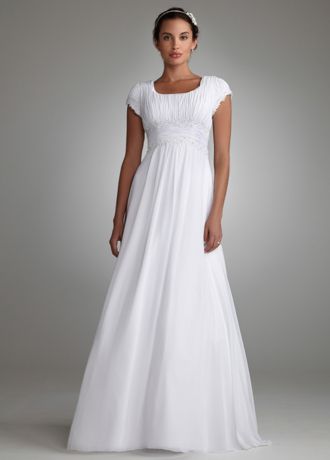 modest chiffon wedding dress