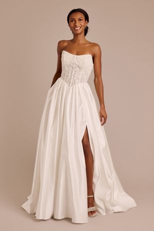 Picture of Beaded Bodice Basque Waist Strapless Ball Gown