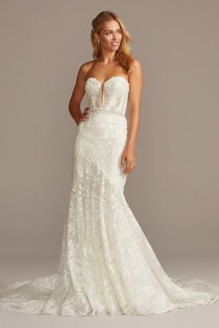 Picture of Beaded Brocade Embellished Mermaid Wedding Dress