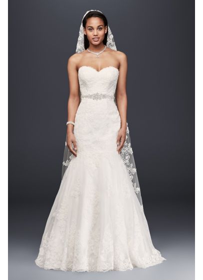 Lace Wedding Dress with Beading and Corset Back - Davids Bridal