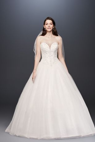 beaded illusion bodice ball gown wedding dress