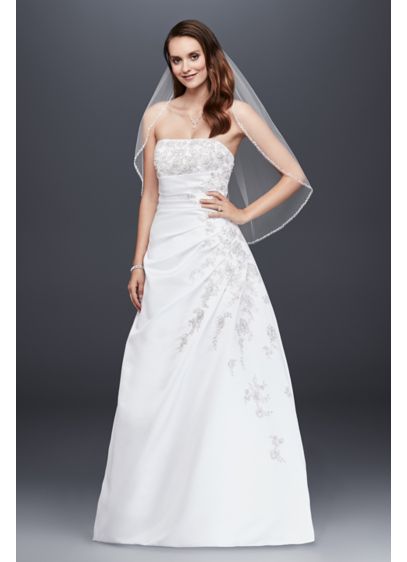 Extra Length Corset Back Wedding Dress with Drape | David's Bridal