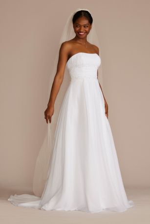 Picture of Chiffon A-line Wedding Dress with Beads