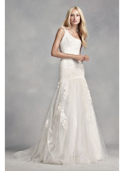White By Vera Wang 3d Flower Wedding Dress David S Bridal