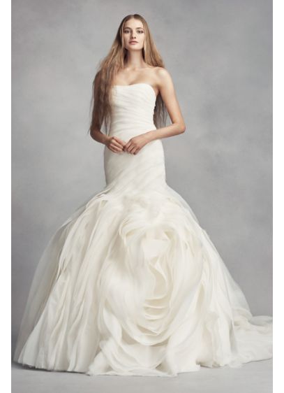 White by Vera Wang Wedding Dress with Rosettes David s White by Vera Wang Wedding Dress with Rosettes David s