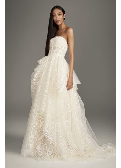 Lightweight Stencil Sequin Ball Gown Wedding Dress David S Bridal
