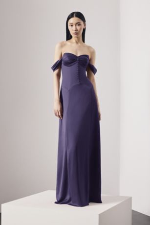 Picture of Charmeuse A-Line Dress with Button Bodice