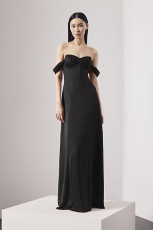 Picture of Charmeuse A-Line Dress with Button Bodice