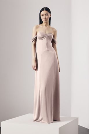 Picture of Charmeuse A-Line Dress with Button Bodice